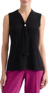 KASPER Tie Neck Sleeveless Top