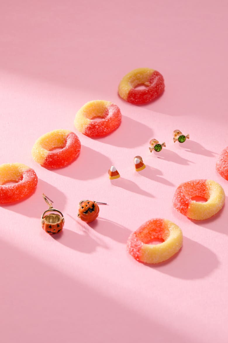 'Trick or Treat' Earring Set of 3, Alternate, color, Gold