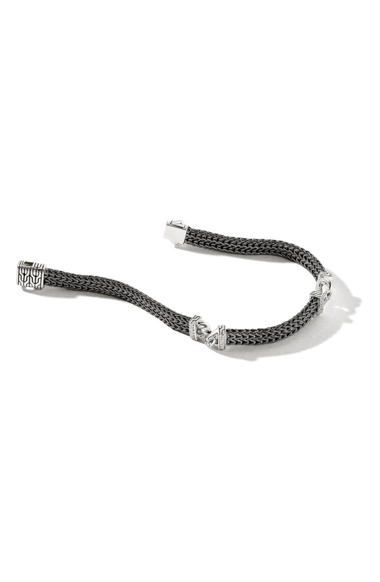 John Hardy Classic Chain Pavé Diamond Station Bracelet, Alternate, color, 