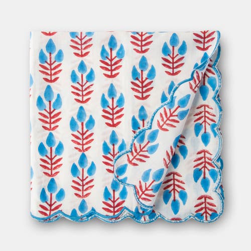 Mela Artisans Meadow Handblocked Napkin Set In White