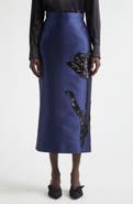 Erdem Tulip Embellished Mikado Pencil Skirt