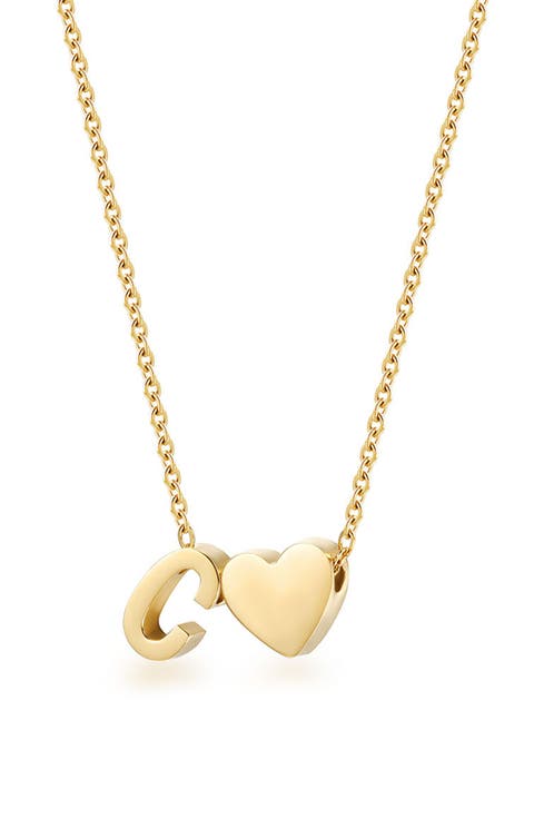 Initial Heart Pendant Necklace
