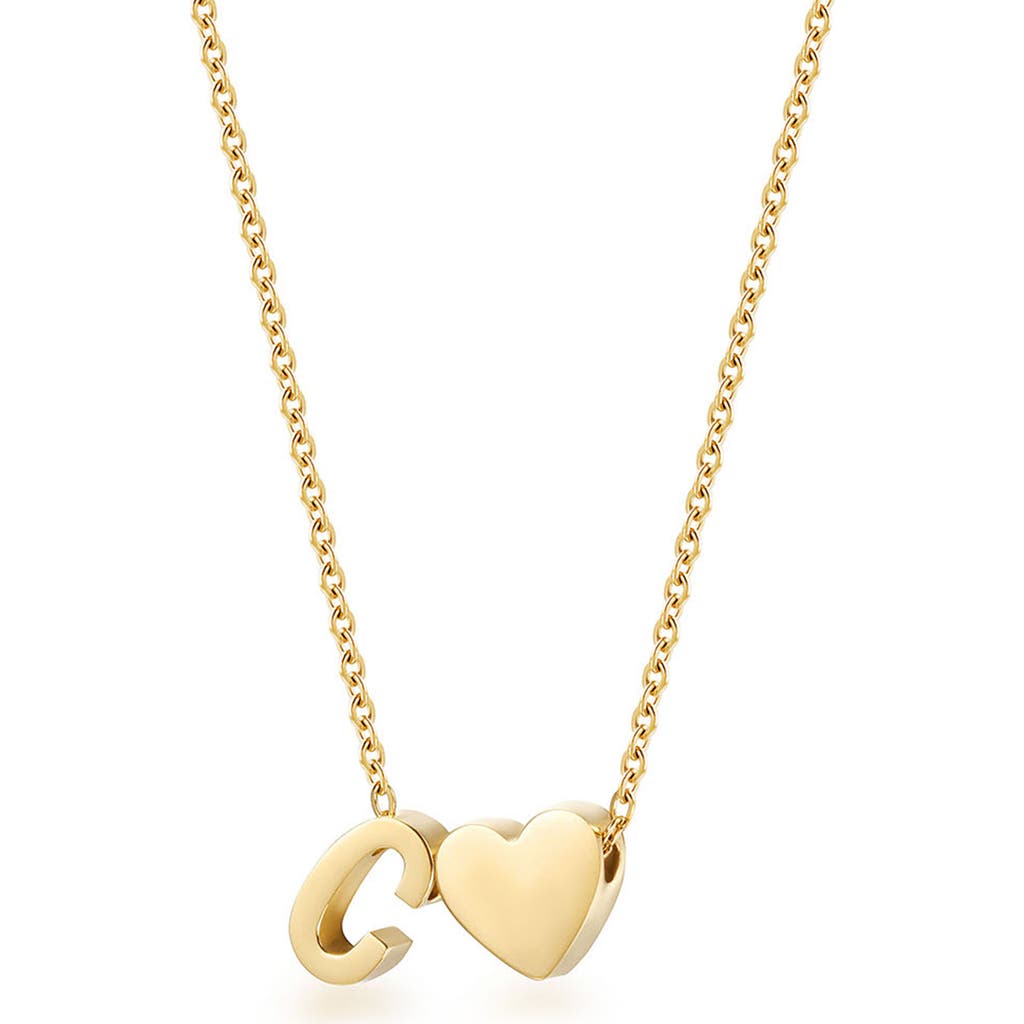 Jane Basch Designs Initial Heart Pendant Necklace In Gold