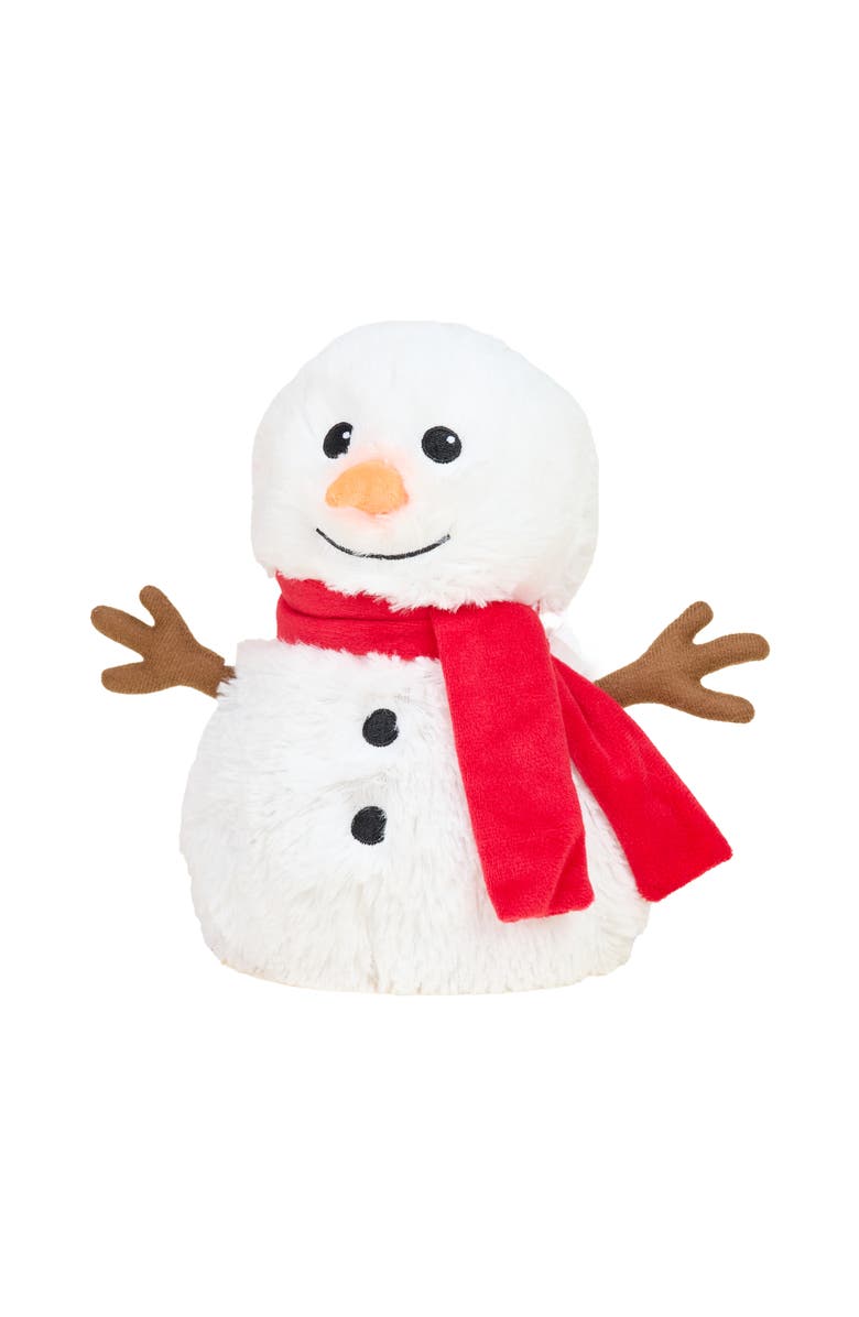 Warmies Red Scarf Snowman Plush Toy, Main, color, Multi Color