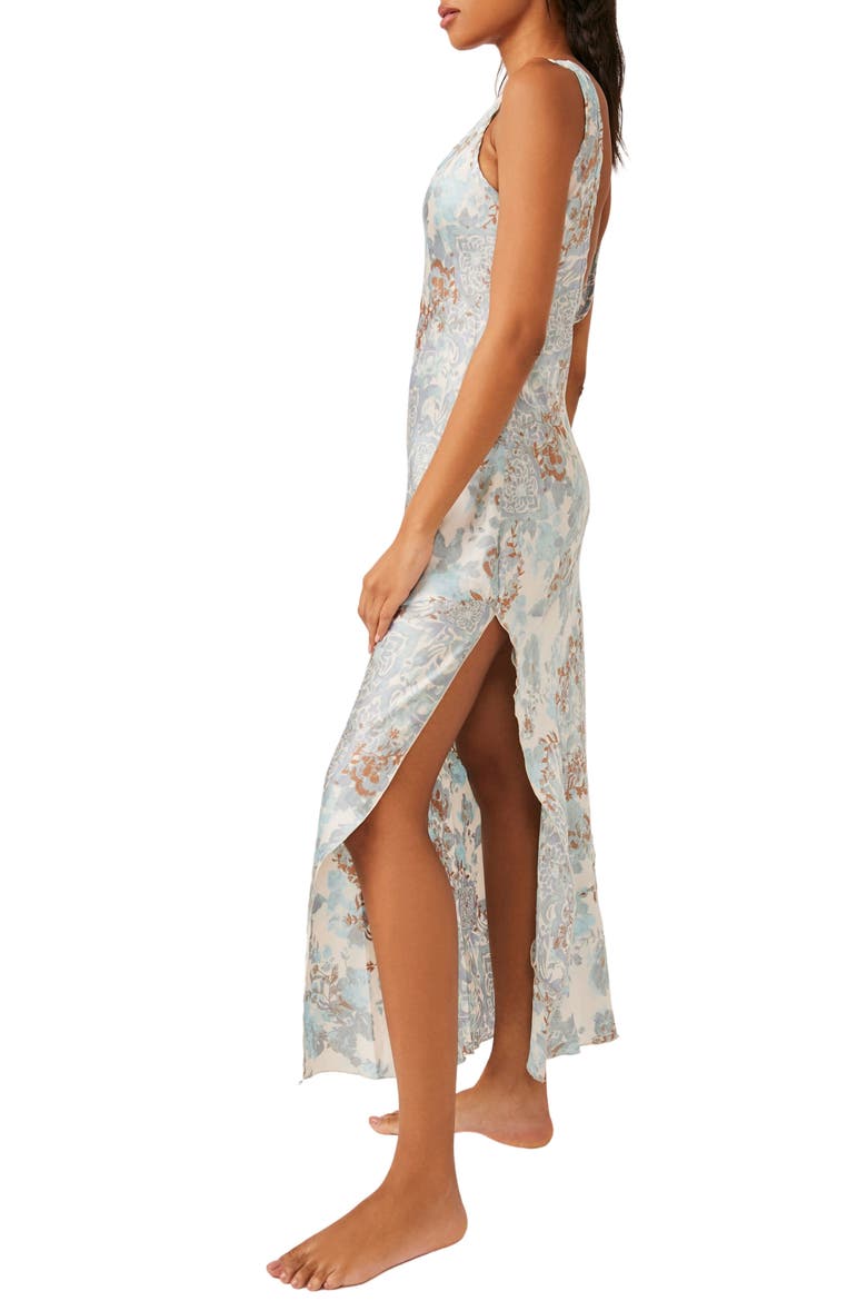 Worth the Wait Floral Maxi Dress, Alternate, color, ICE COMBO