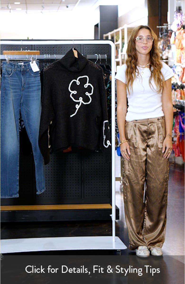 Fatima Floral Turtleneck Graphic Sweater, sales video thumbnail