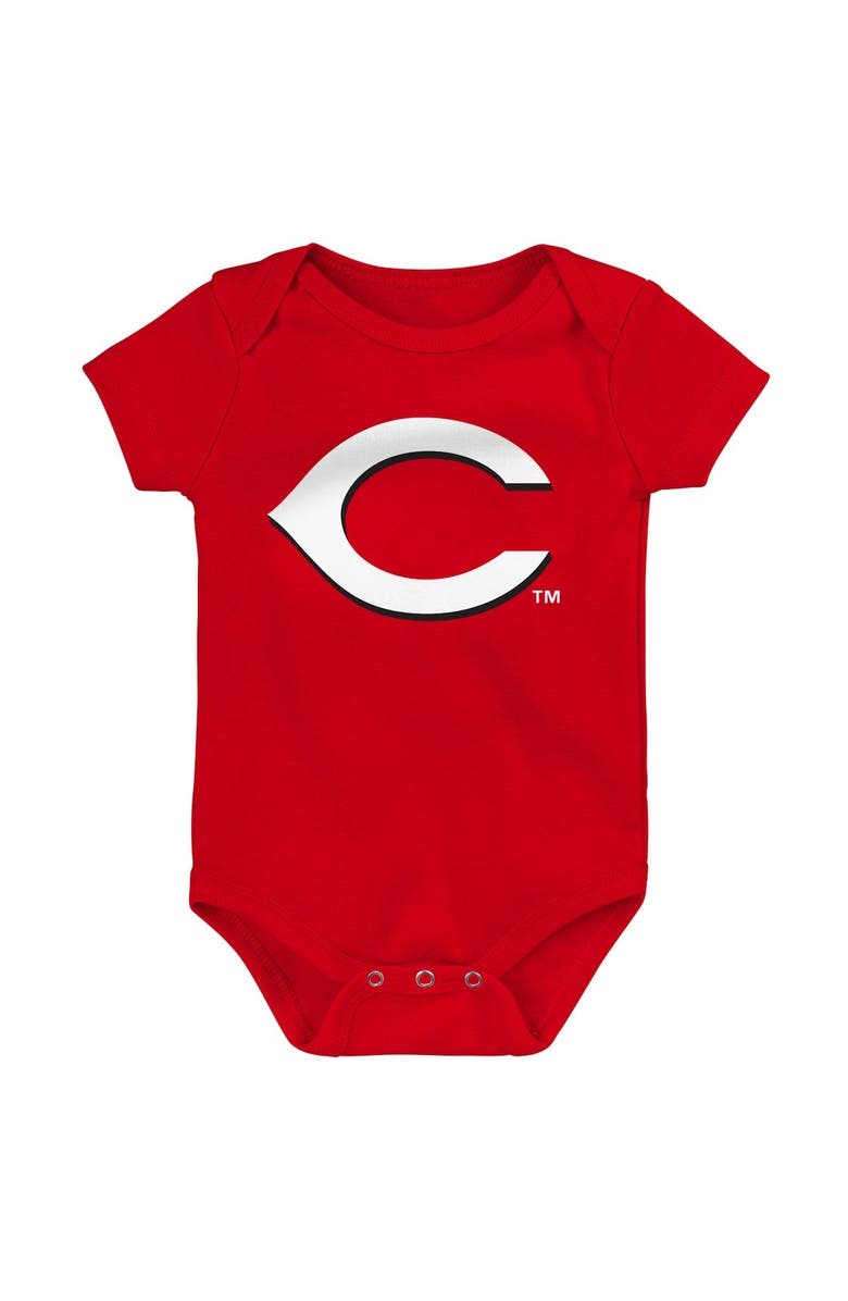 Outerstuff Infant Red/White/Heathered Gray Cincinnati Reds 3-Pack Change Up Bodysuit Set, Alternate, color, Red