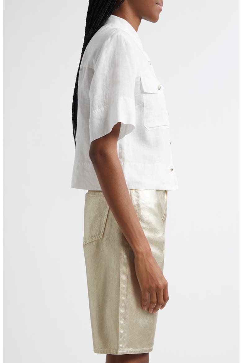 Spruce Linen Button-Up Shirt , Alternate, color, OFF WHITE