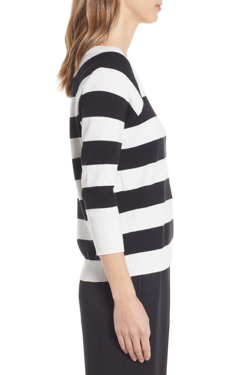 Nordstrom Stripe Cotton & Merino Wool Sweater, Alternate, color,