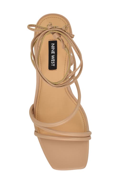 Nine West Hendy Ankle Wrap Sandal In Light Natural