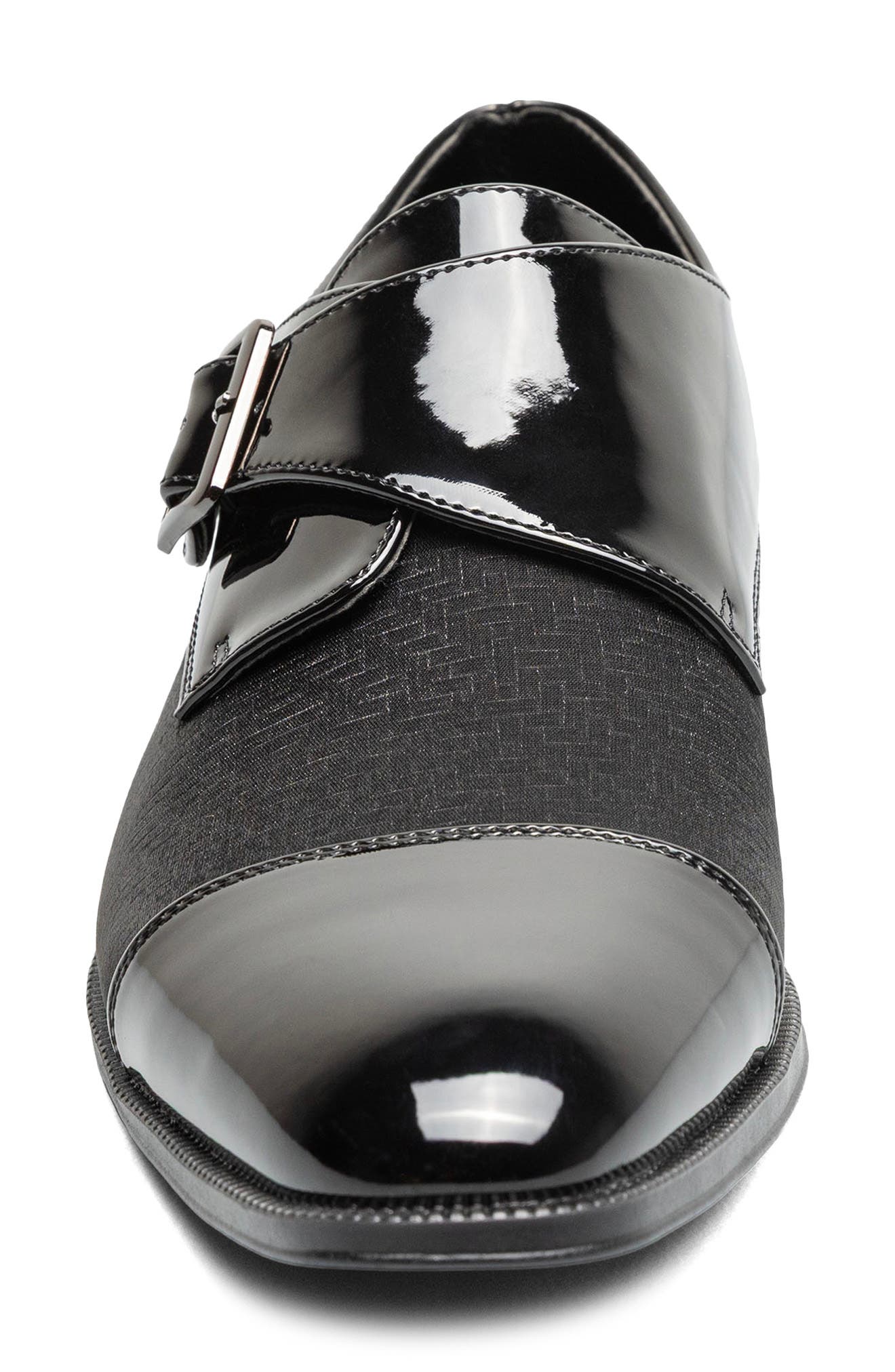 Sutherland Cap Toe Monk Strap Shoe, Alternate, color, BLACK