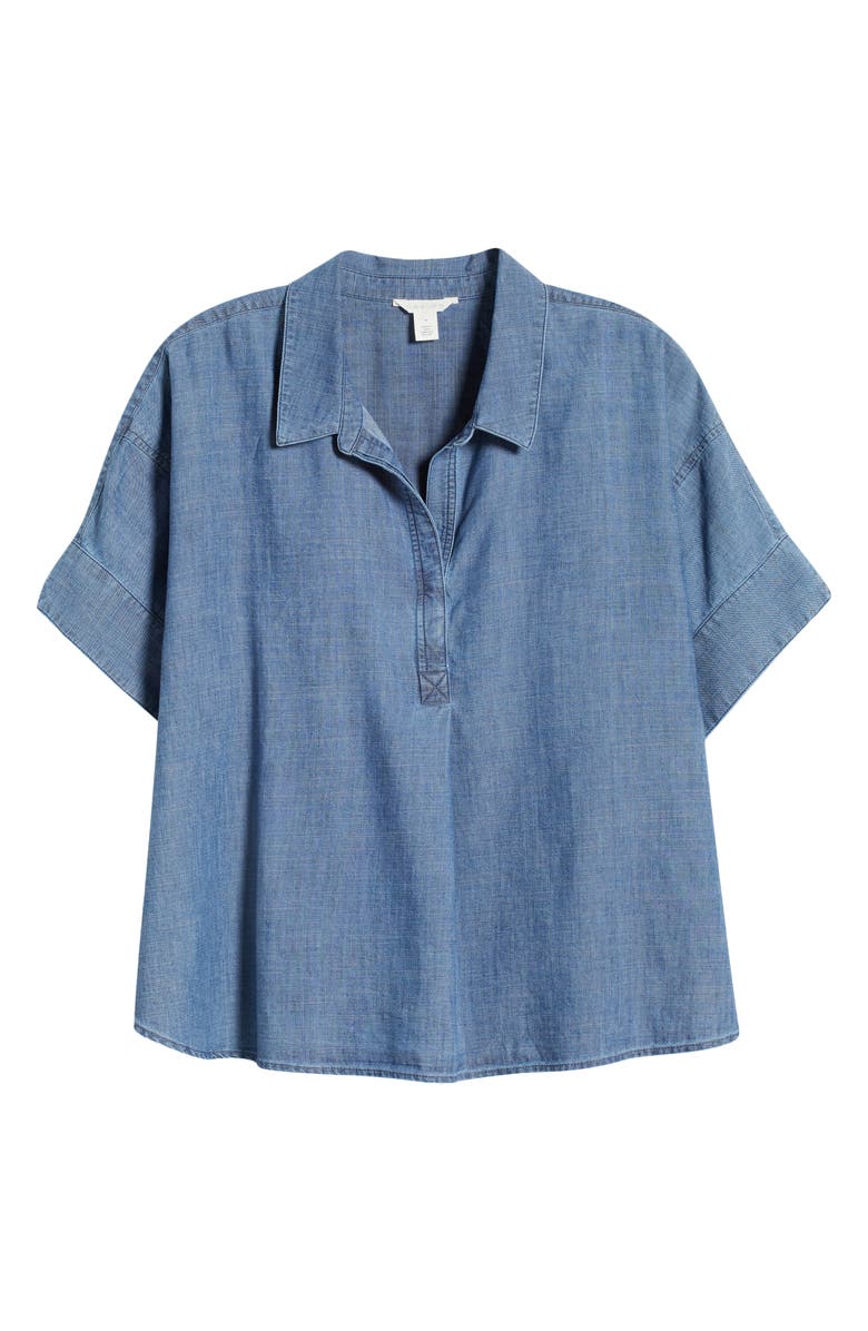 Caslon<sup>®</sup> Pleat Denim Top, Alternate, color, 
