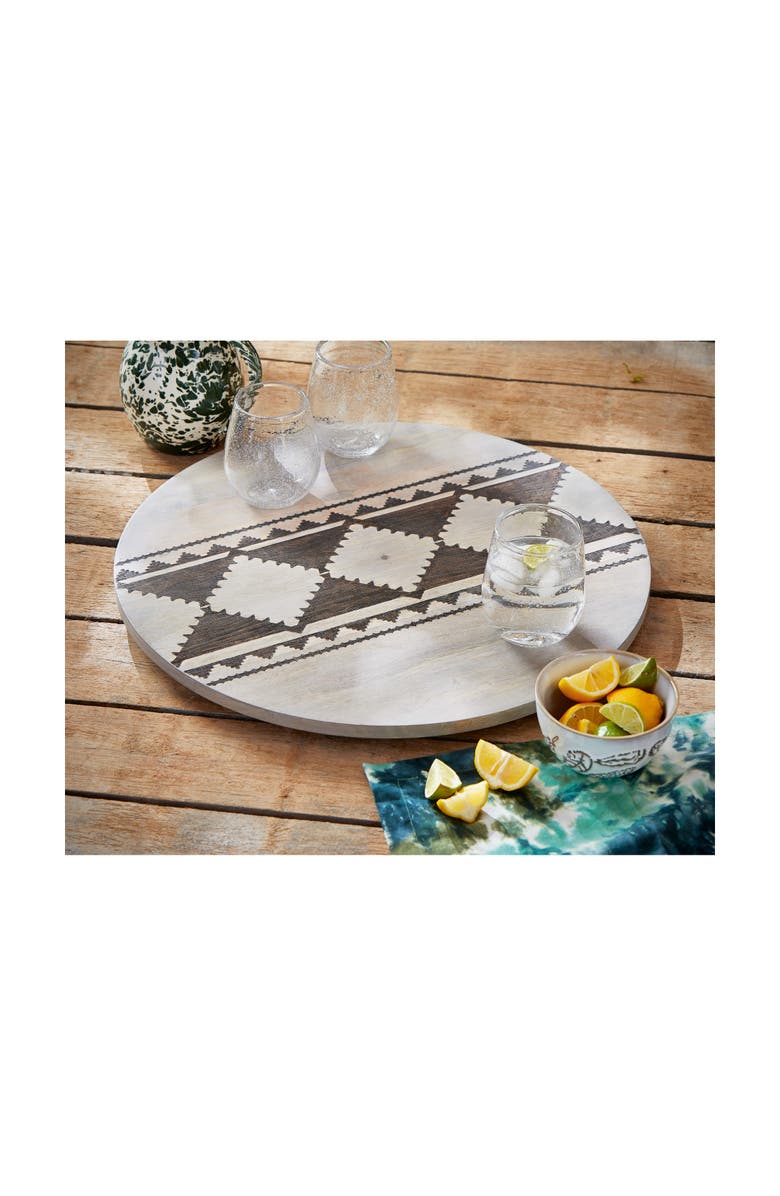 tag Gray Wood Lazy Susan Serving Tray for Summer Entertaining, Alternate, color, Gray