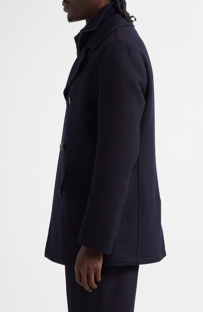 Thom Sweeney Double Face Virgin Wool Peacoat, Alternate, color, Navy