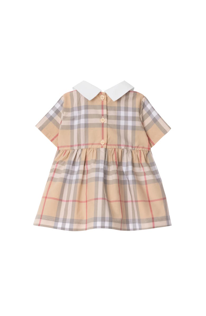 Burberry Check Cotton Poplin Dress with Bloomers, Alternate, color, Pale Stone