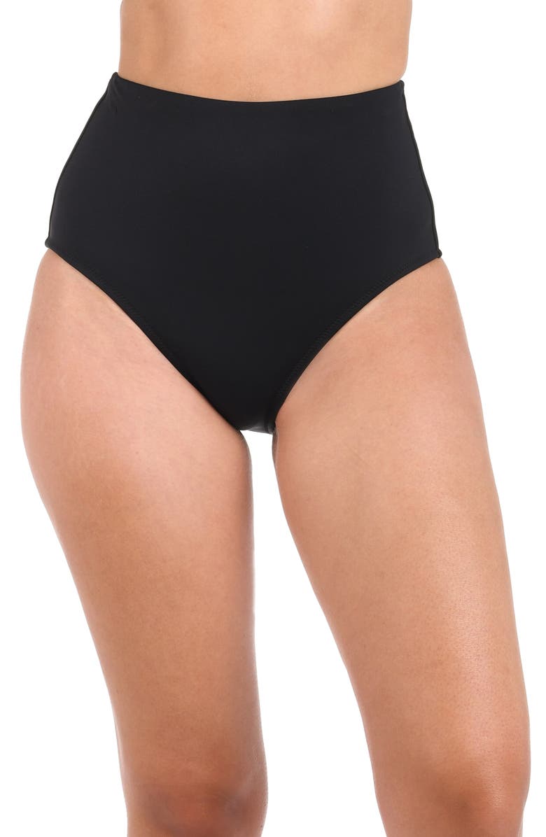 La Blanca Luxe Ultra High Waist Compression Swim Bottoms, Main, color, Black