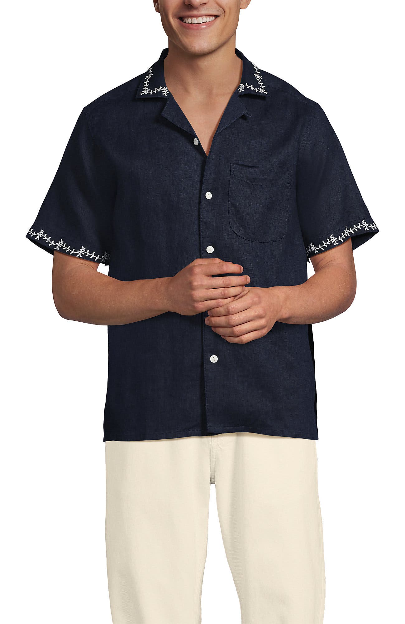Radiant Navy/Ivory Embroidery