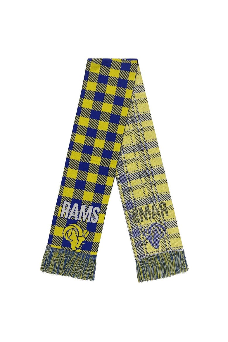 Los Angeles Rams Plaid Color Block Scarf, Main, color, Royal