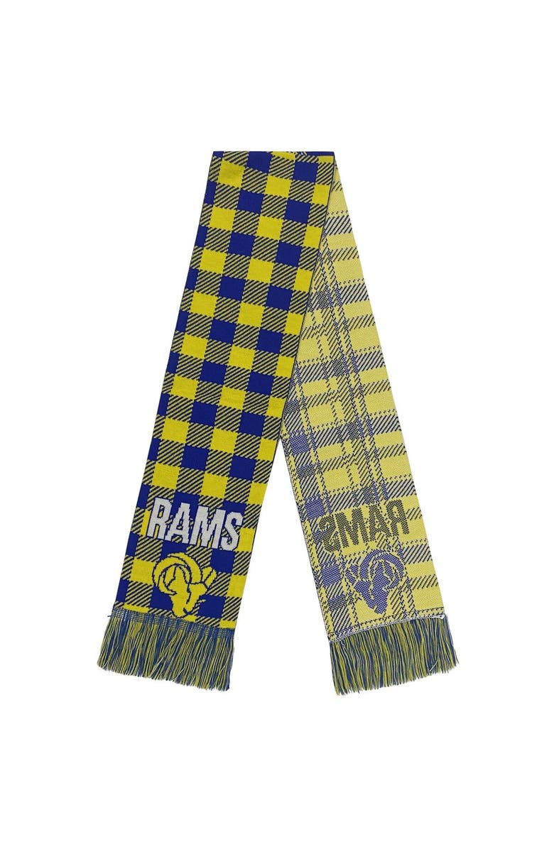 FOCO Los Angeles Rams Plaid Color Block Scarf, Main, color, 