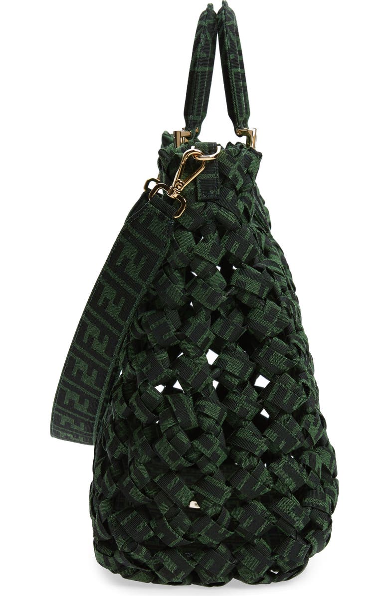 Fendi FF Large Woven Tote, Alternate, color,