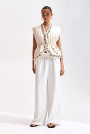 H&M Wide Frill-trimmed Trousers