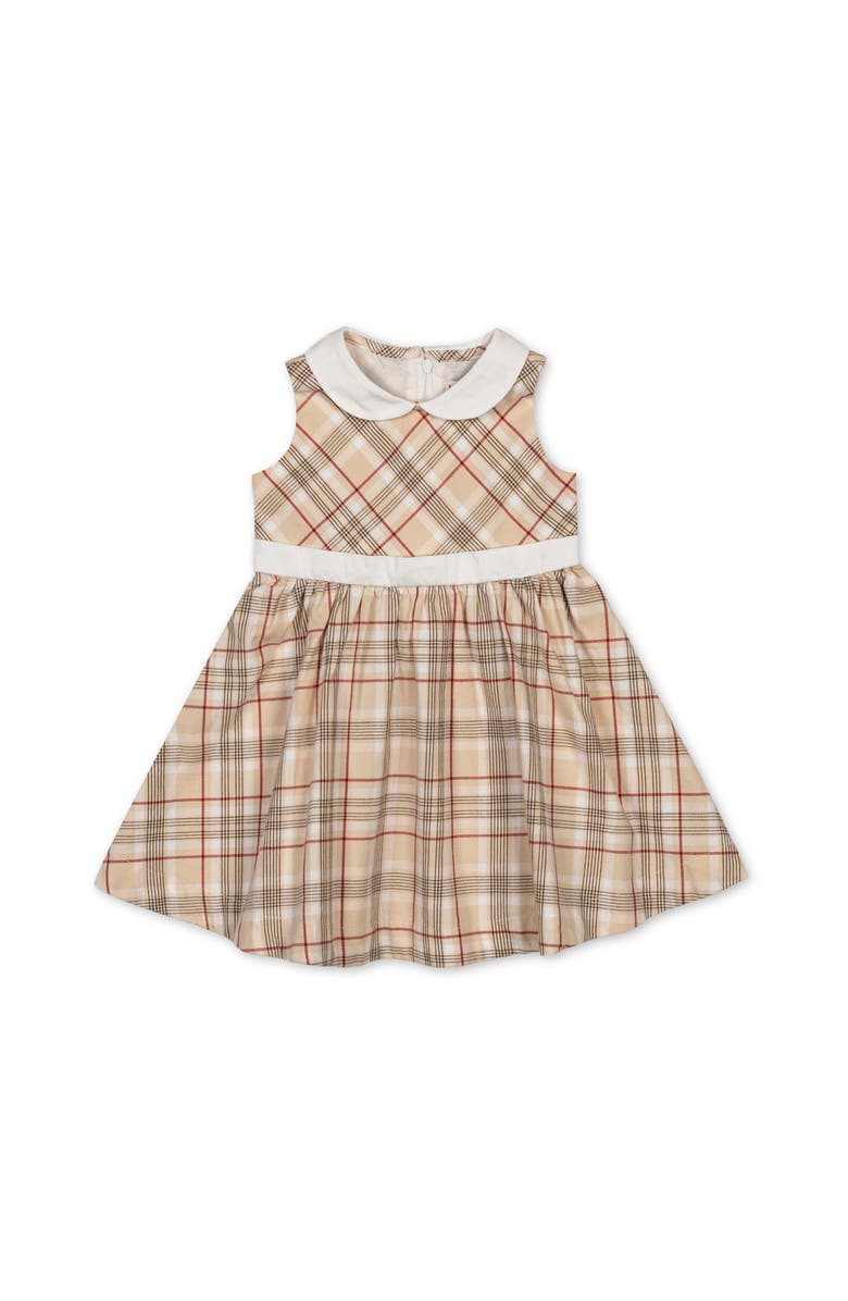 Hope & Henry Organic Sleeveless Party Dress with Peter Pan Collar, Main, color, Fireside Plaid