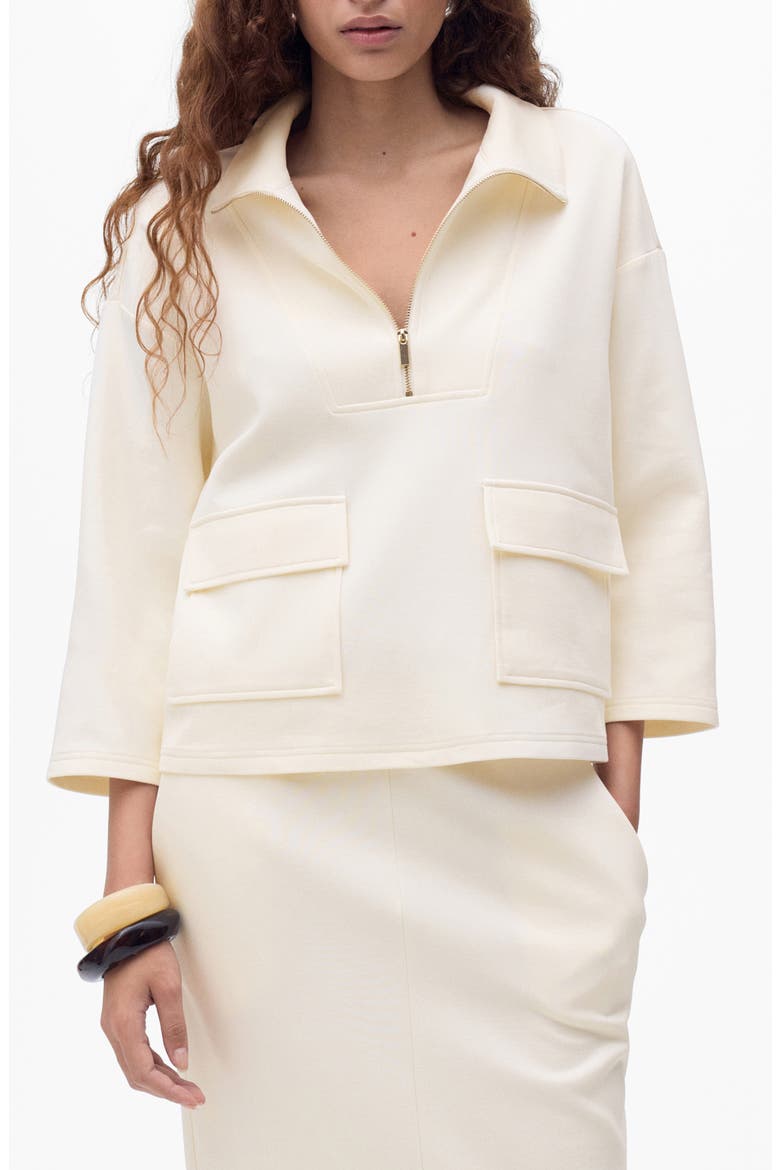 Three-Quarter Sleeve Jacket, Main, color, ECRU