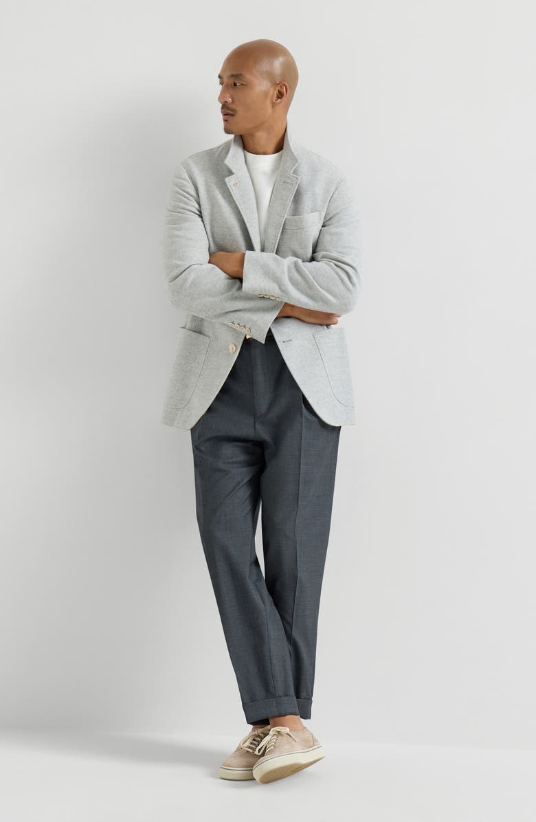 Brunello Cucinelli Blazer-style outerwear, Alternate, color, Gravel