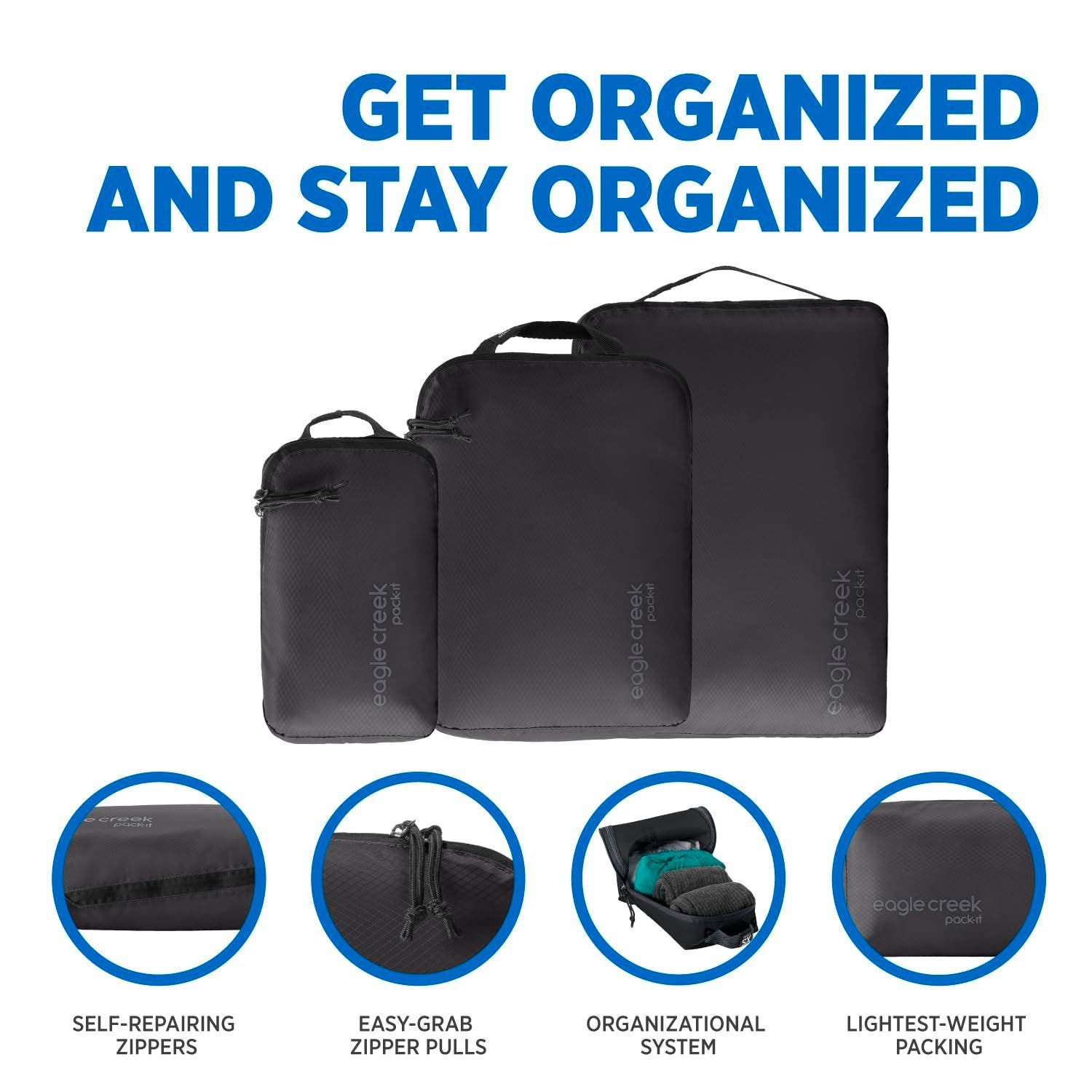 EAGLE CREEK Pack-It Isolate Cube Set XS/S/M, Alternate, color, Black