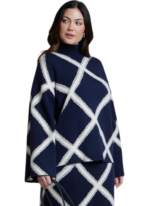 Mock Neck Intarsia Sweater