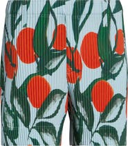 Homme Plissé Issey Miyake Pleated Fruits & Vegetables Print Shorts