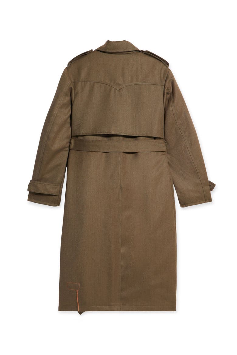Military Olive Trench Coat, Alternate, color, Olive Green