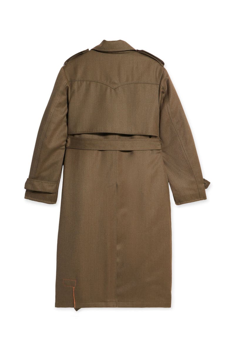 Fortela Military Olive Trench Coat, Alternate, color, Olive Green