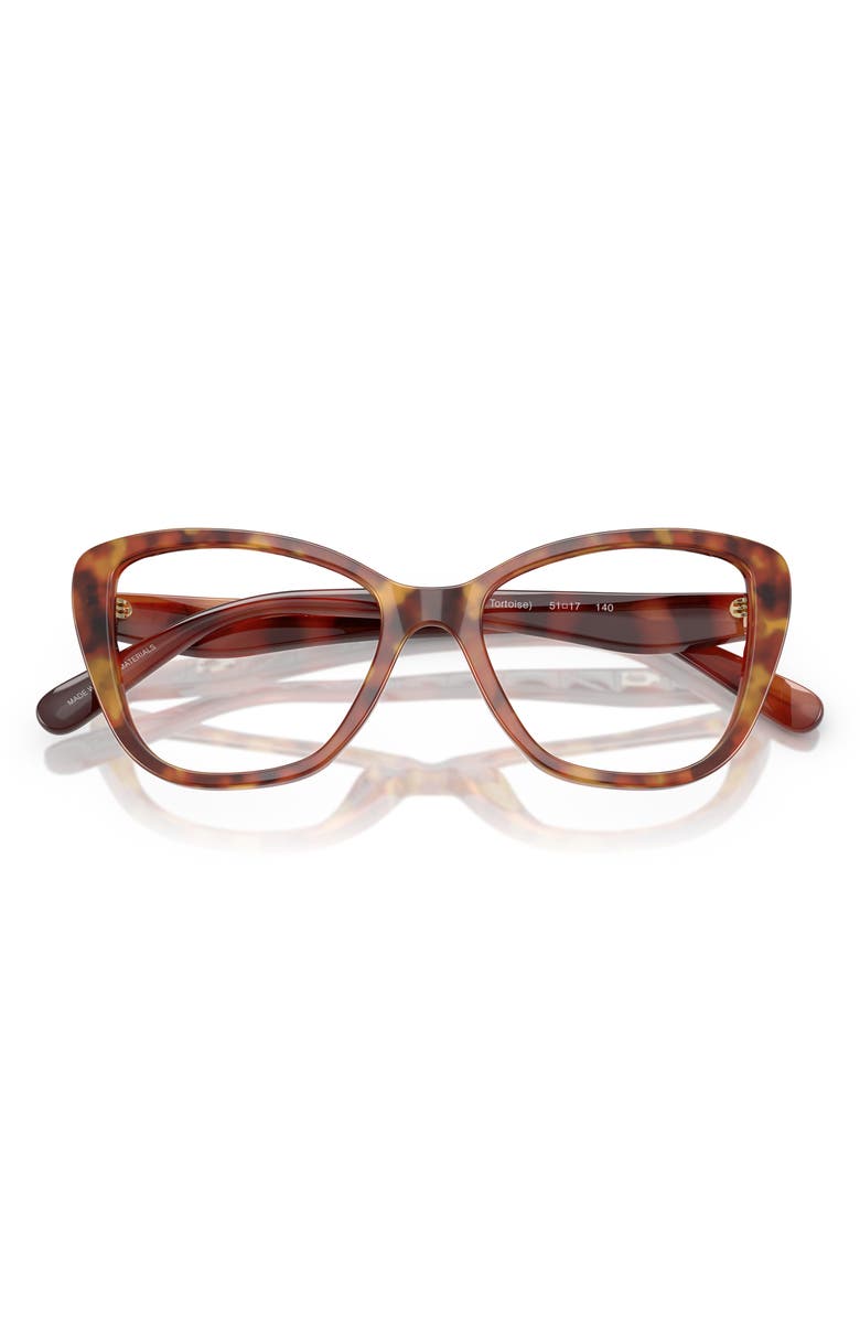 COACH 51mm Cat Eye Optical Glasses, Alternate, color, Caramel Tortoise