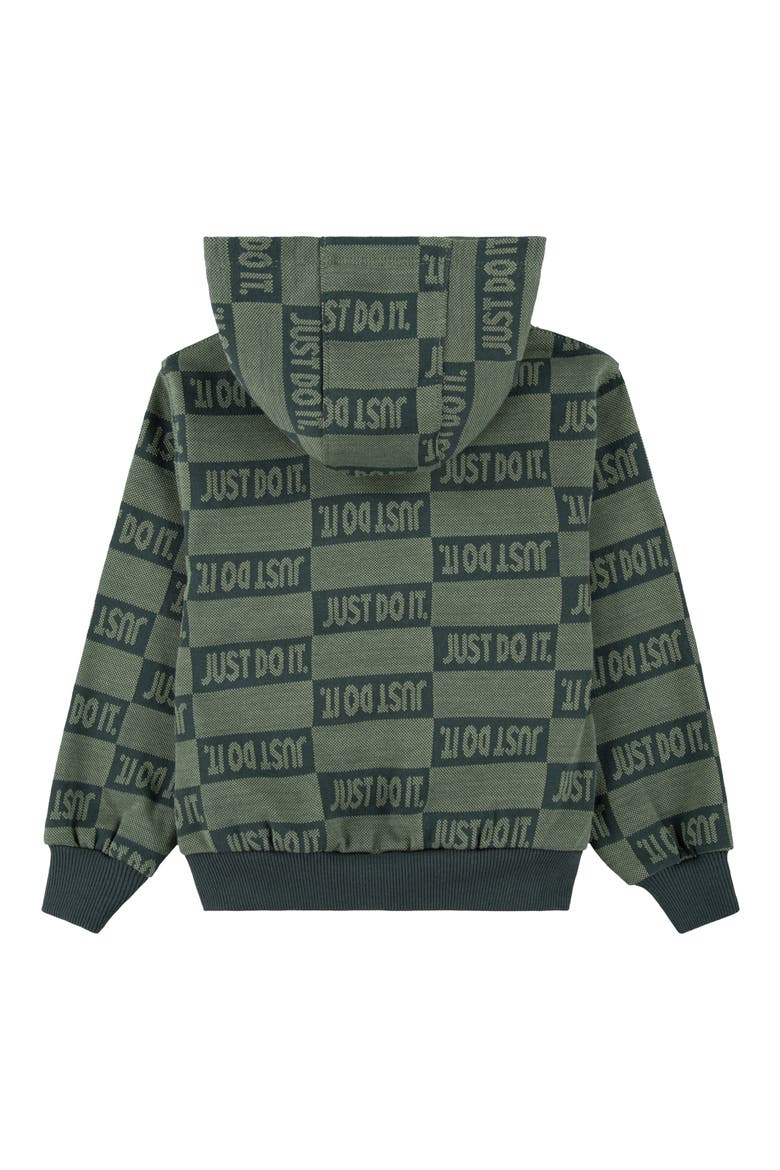 Kids' Club Fleece Textured Hoodie, Alternate, color, OIL GREEN