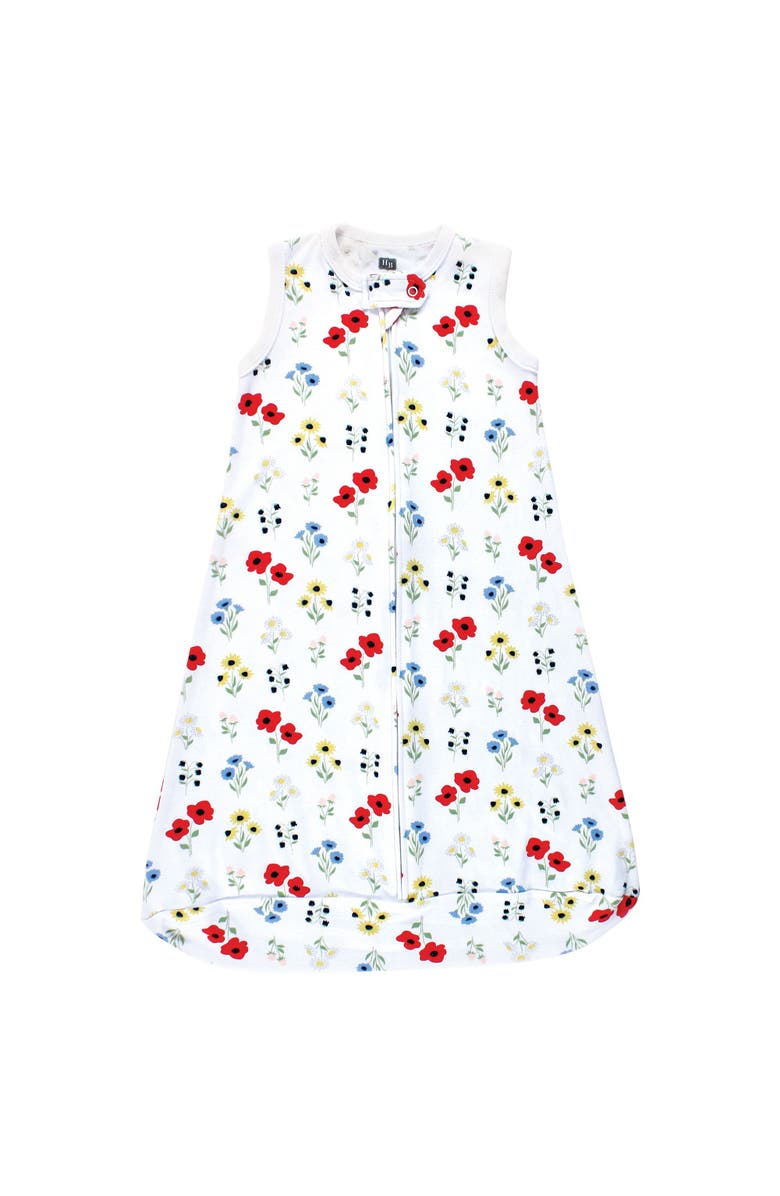 Hudson Baby Girls Soft Interlock Cotton Sleeveless Sleep Sack, Alternate, color, Wildflower
