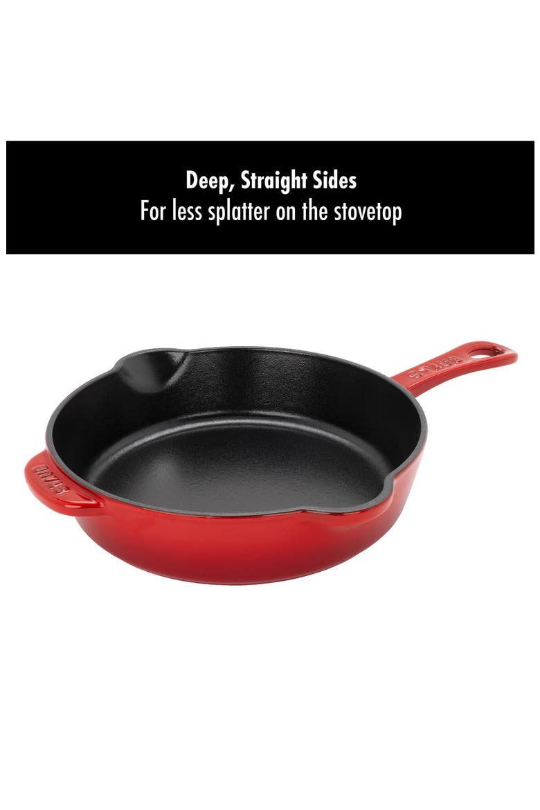 8.5-Inch Enameled Cast Iron Traditional Deep Skillet, Alternate, color, CHERRY
