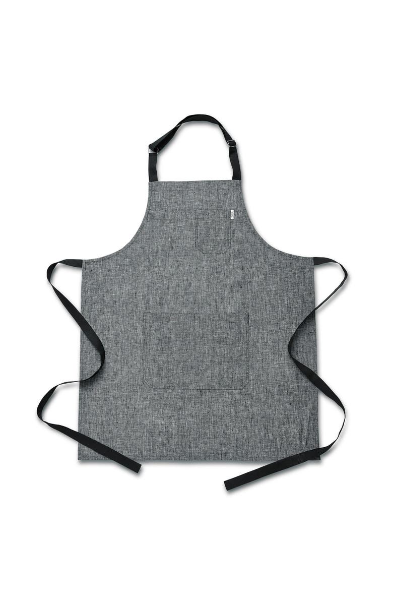 Solino Home Linen Linen Apron - Kitchen Linen, Main, color, Black