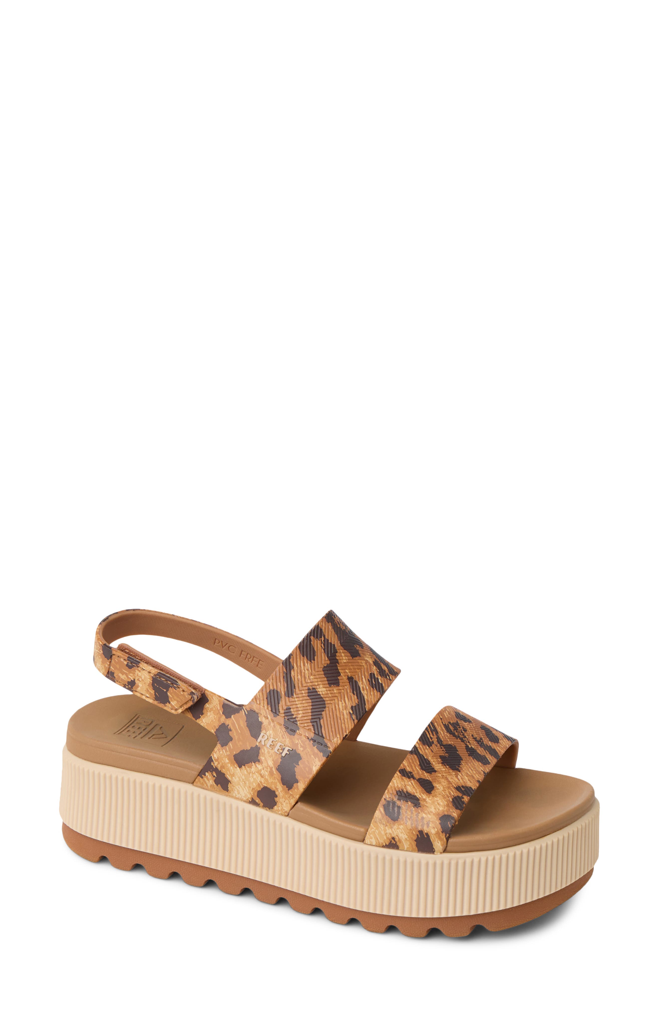Reef Water Vista Waterproof Platform Slingback Sandal, Main, color, Leopard