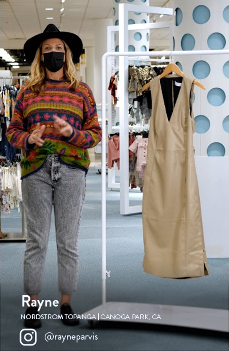 V-Neck Faux Leather Dress, sales video thumbnail