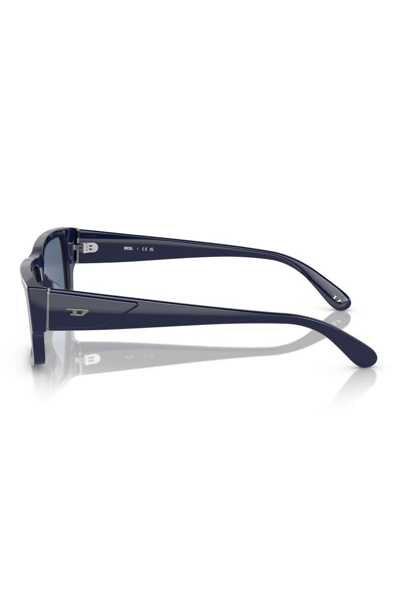 Geck-D 57mm Rectangular Sunglasses, Alternate, color, SHINY BLUE/ SOLID BLUE