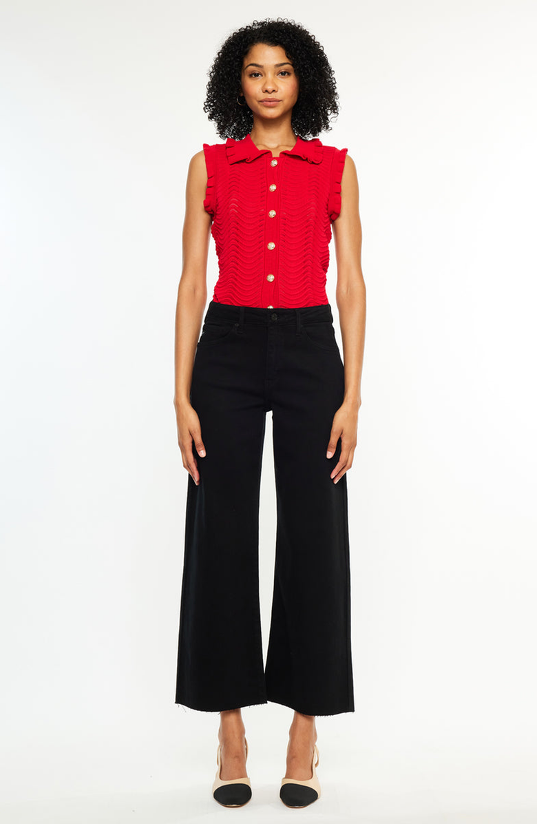 KanCan Dianella High Rise Crop Wide Leg Jeans, Alternate, color, Black