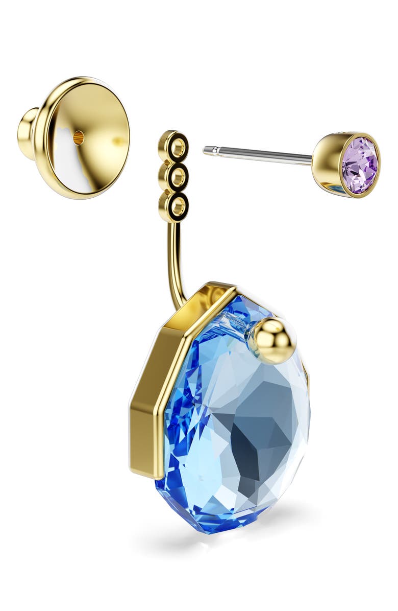 Swarovski Gema Crystal Jacket Earrings, Alternate, color, Blue