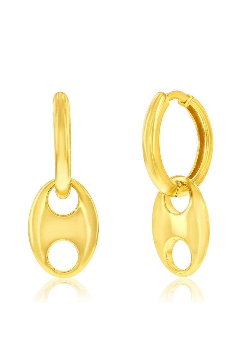 Sterling Silver Fancy Puffed Earrings, Main, color, Gold