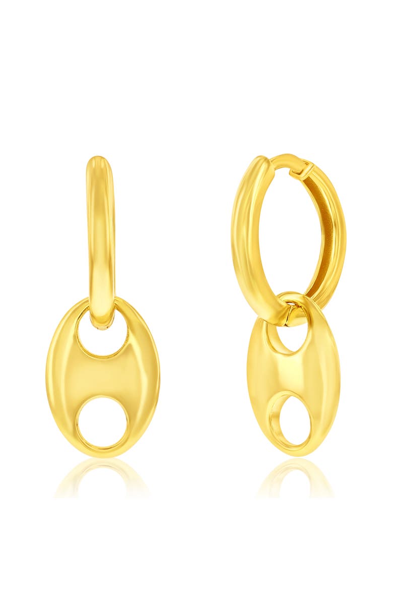 Donatello Gian Sterling Silver Fancy Puffed Earrings, Main, color, Gold