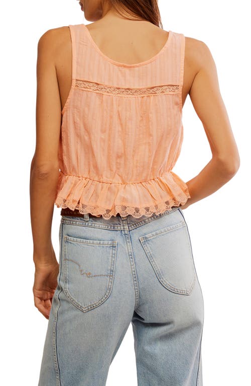 Free People Alana Lace Tank Top In Spring Melon
