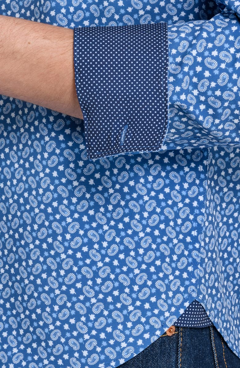 CONSTRUCT Paisley Print Stretch Dress Shirt, Alternate, color, Dusty Blue