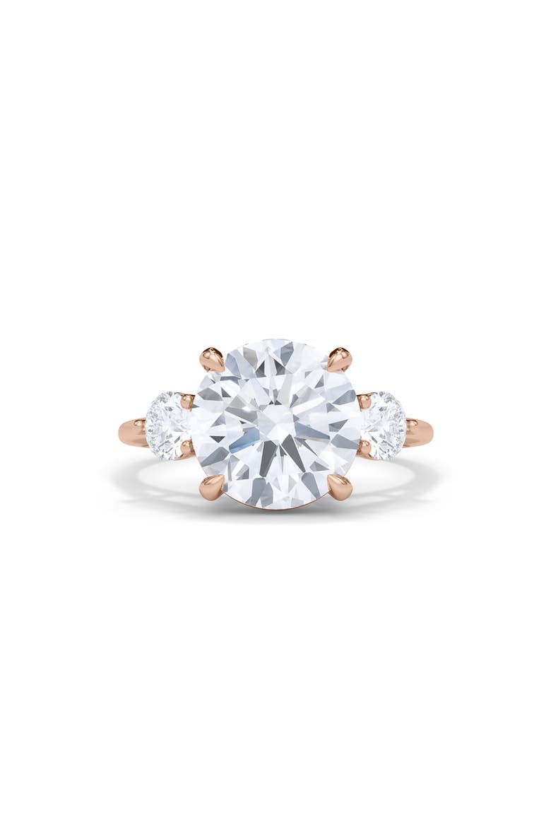 Three Stone Round Cut Lab Created Diamond Ring, Alternate, color, 3.00CTW 18K ROSE GOLD