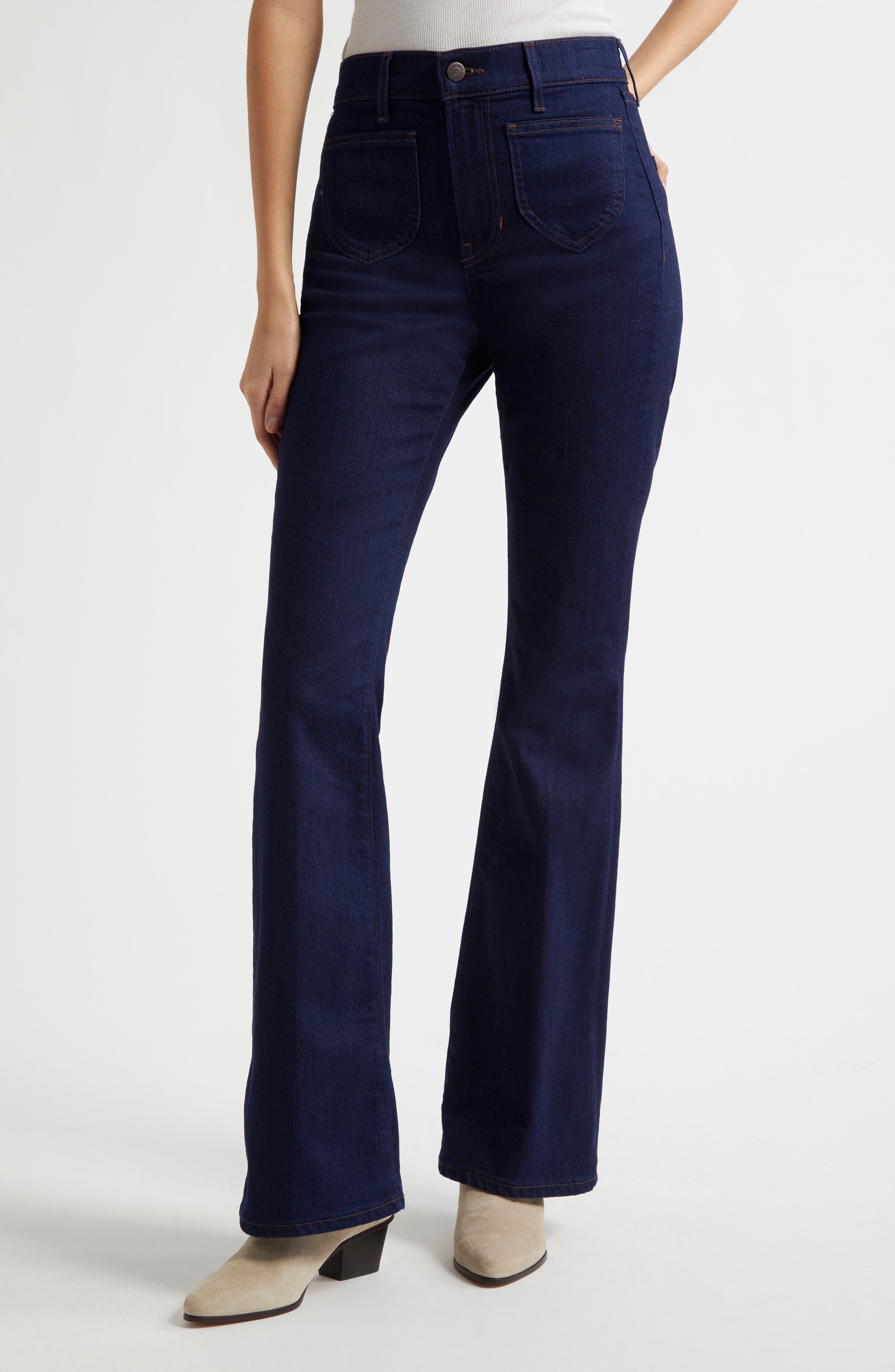 Veronica Beard Beverly High Waist Skinny Flare Leg Jeans