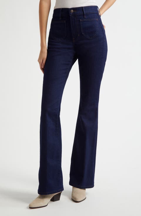 Beverly High Waist Skinny Flare Leg Jeans (Rodeo Clean)